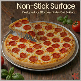 BAKKENMASTER carbon steel construction ensures durable baking on 16-inch pan