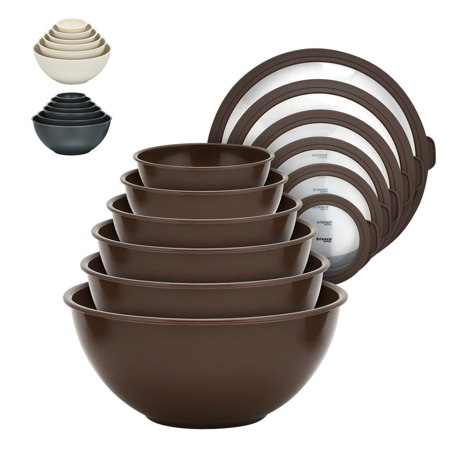 Bakken Master nesting bowls with lids for organized prep and compact storage