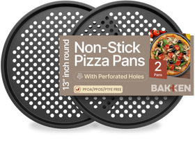 BAKKENMASTER perforated pizza pan with holes for crispy crust