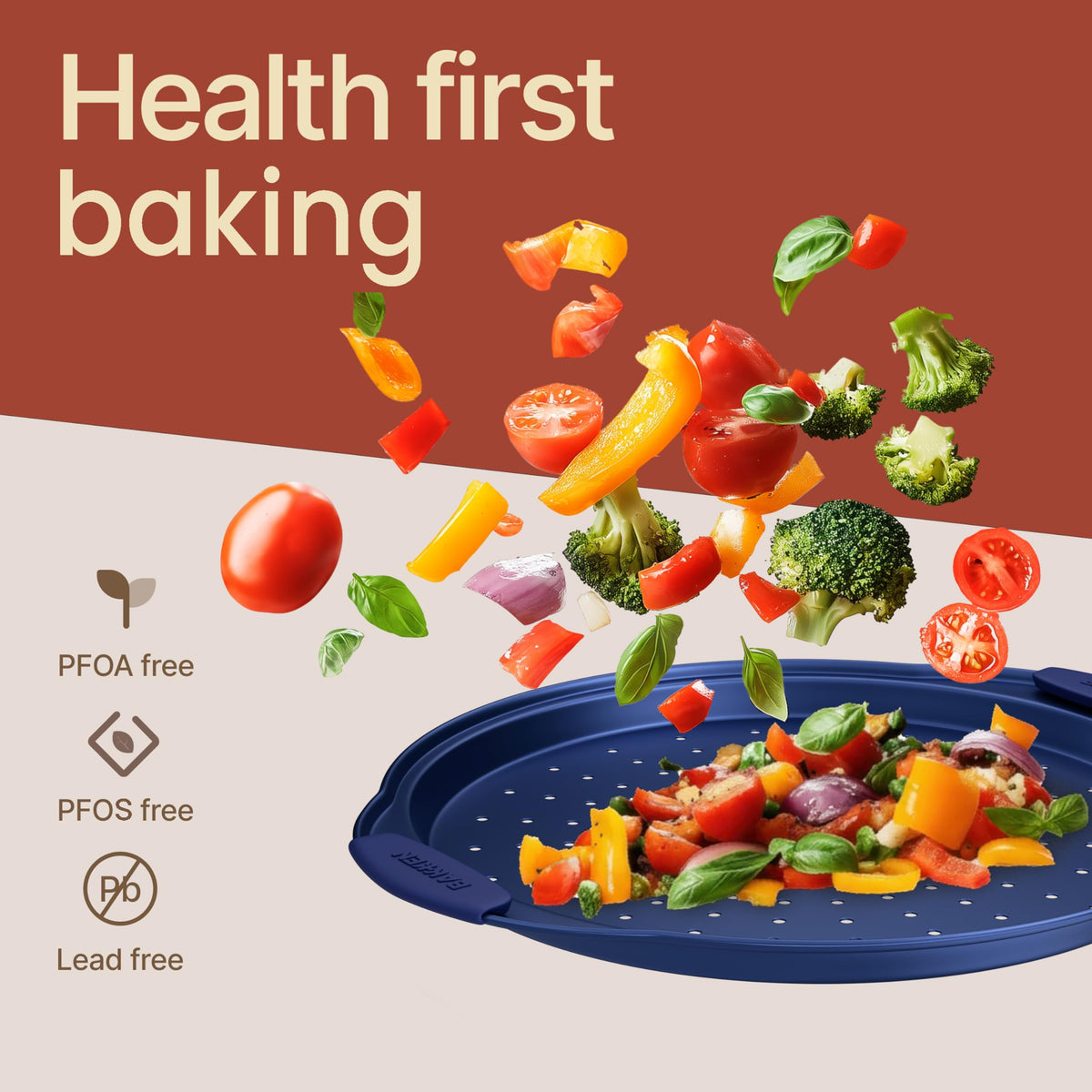 BAKKENMASTER pan withstands up to 450F for versatile baking