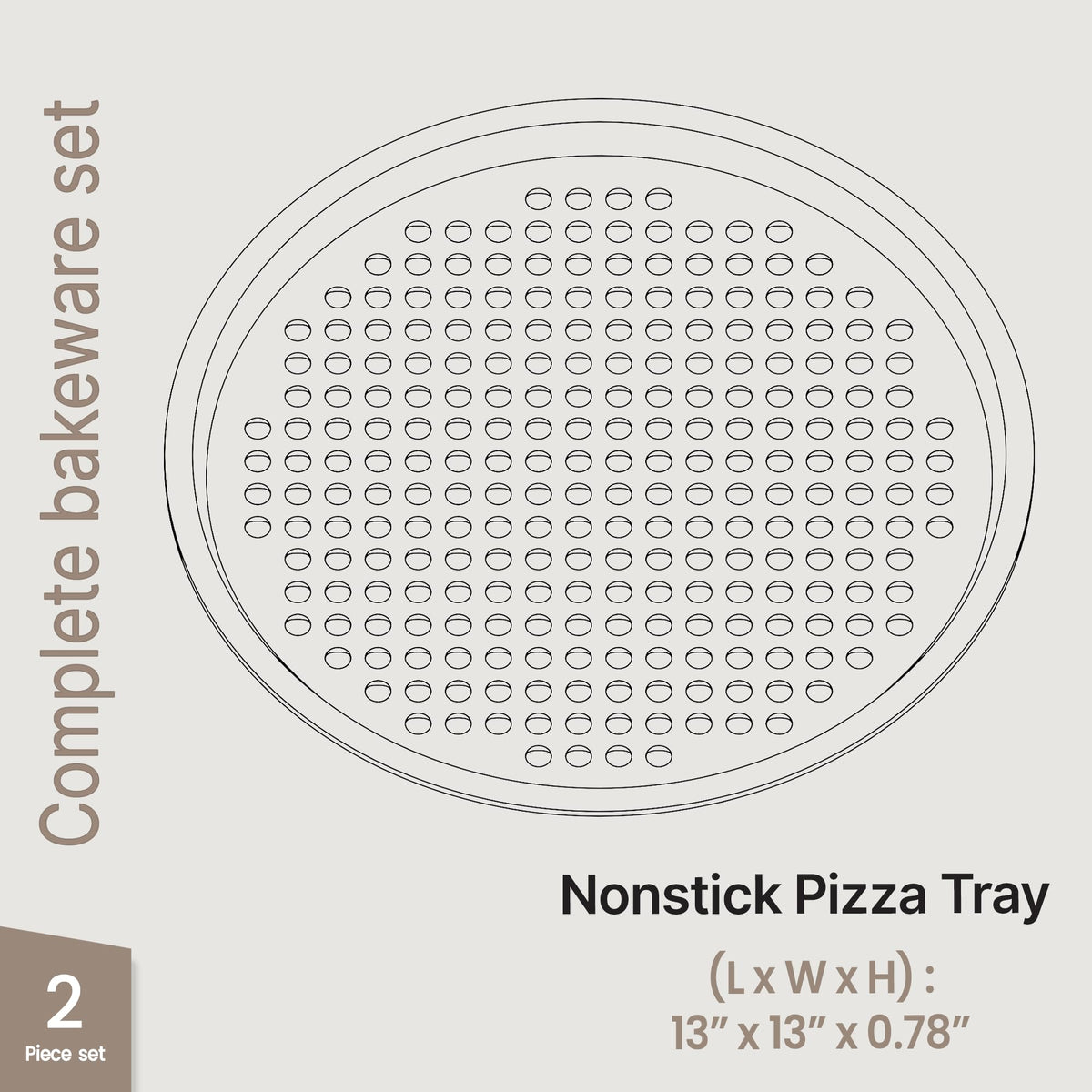 BAKKENMASTER pizza pan with oversized silicone handle in blue for safer grip.
