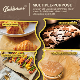 Baklicious BPA-free unbleached parchment paper keeps foods safe during baking