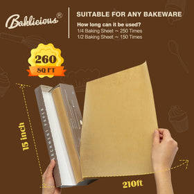 Baklicious food-grade parchment paper ensures safe cooking with consistent results.