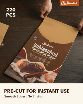 Baklicious heavy-duty parchment 45gsm sturdy enough to lift baked loaves.