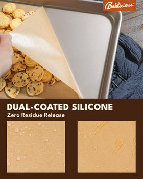 Baklicious non-stick parchment makes cleanup quick after baking and frying.