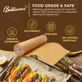 Baklicious non-stick parchment paper helps food release easily during baking.