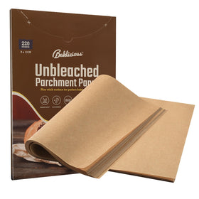 Baklicious pre-cut parchment sheets 9x13 prevent sticking and speed up prep.