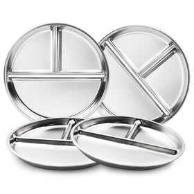 Bakpoco balance plate set of four for family meals and portion awareness.