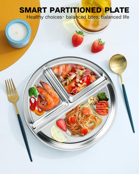 Bakpoco portion-control plate for adults supports mindful meal portions.