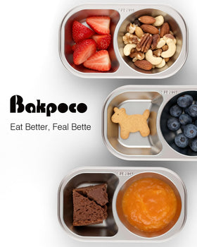Bakpoco non-toxic stainless steel plates keep food clean