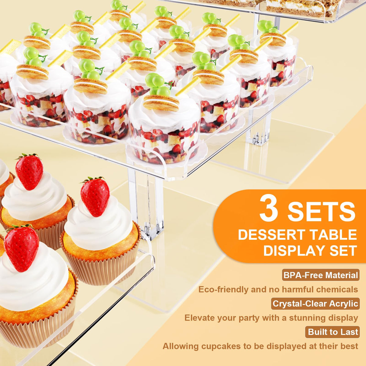 Bakzon 0.12-inch acrylic edges offer smooth, scratch-resistant presentation.