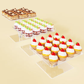 Bakzon 3 Piece Cupcake Stand shows quick assembly for fast dessert setups.