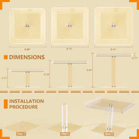 Bakzon sturdy clear acrylic stand provides stable support for loaded trays.
