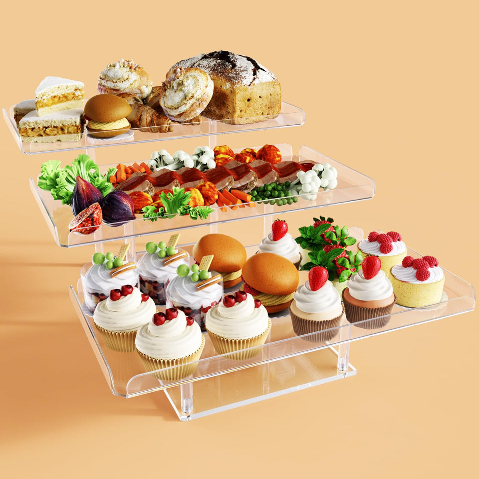 Bakzon upgraded dessert table display set with multi tier layout for elegant events.