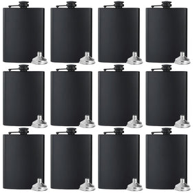 BALABALA hip flask 8oz matte black shows portable design for on-the-go spirits