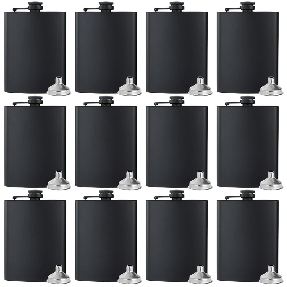 BALABALA hip flask 8oz matte black shows portable design for on-the-go spirits