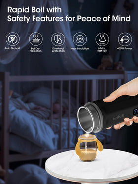 Balbali travel kettle boils quickly, delivering hot water within minutes.