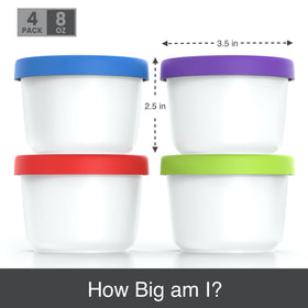 BALCI green 8oz mini container with silicone lid for lunch prep and dressings
