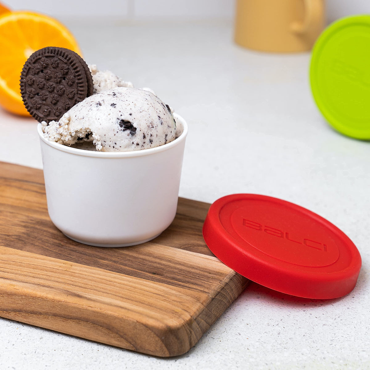 BALCI leakproof 8oz container with silicone lid for dessert portions