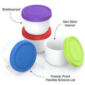 BALCI purple 8oz mini container with airtight silicone lid for leakproof storage