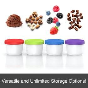 BALCI red 8oz mini ice cream container with silicone lid for portioned treats