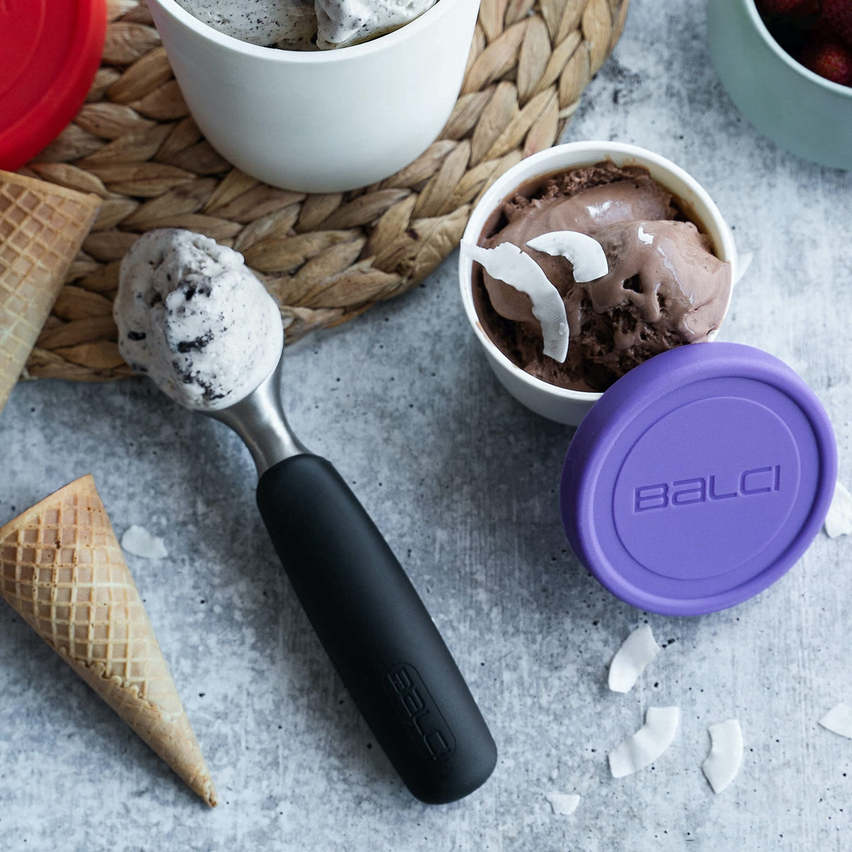 BALCI stackable 8oz container for easy freezer organization