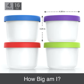BALCI reusable 16oz container stacks neatly for pantry and freezer.