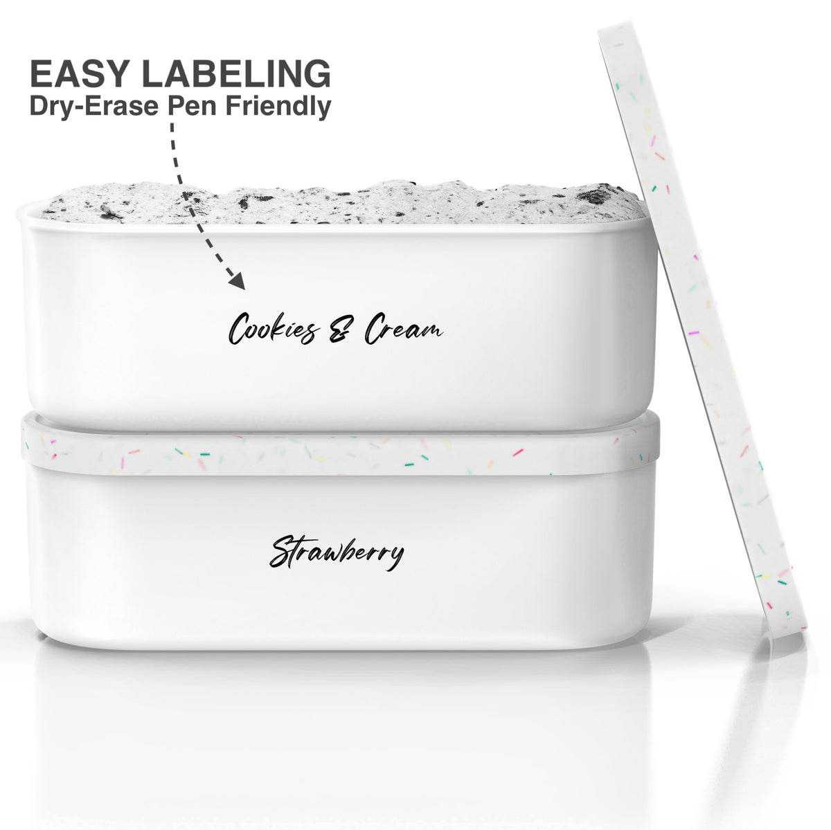 BALCI set of 2 ice cream containers ready for homemade flavors and freezing.