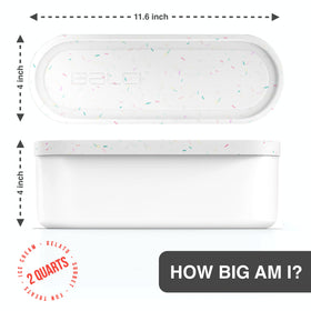 BALCI stackable freezer containers saving space in the freezer.