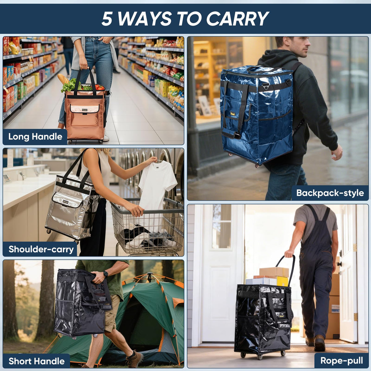 BALEINE all-black design suitable for groceries and travel