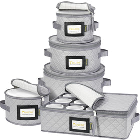 BALEINE china storage container with soft-shell grey and front window for easy content check