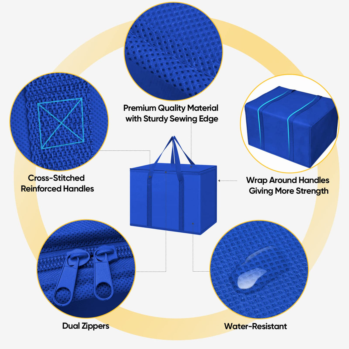 BALEINE collapsible insulated bag for groceries, compact and space-saving when folded.