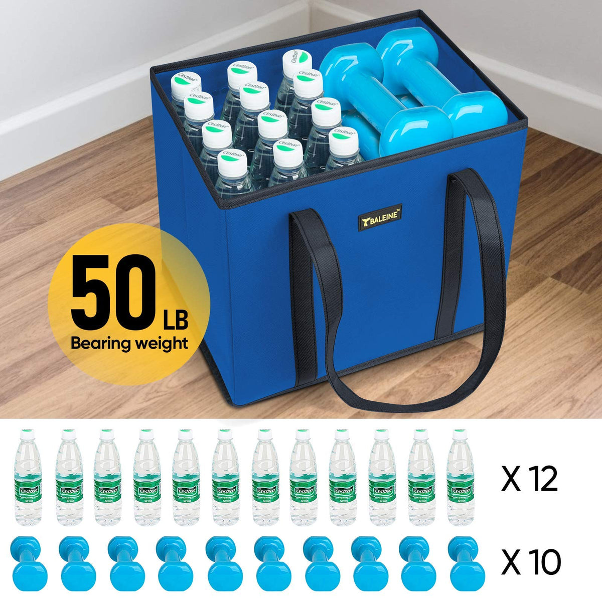 BALEINE easy-fold storage blue bag saves space at home