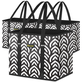 BALEINE Honeysuckle foldable grocery bags in a compact bundle for easy storage.