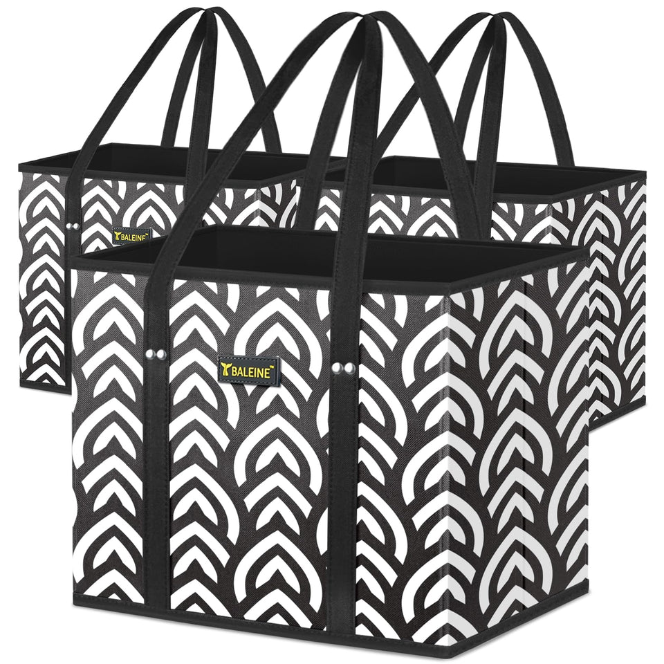 BALEINE Honeysuckle foldable grocery bags in a compact bundle for easy storage.