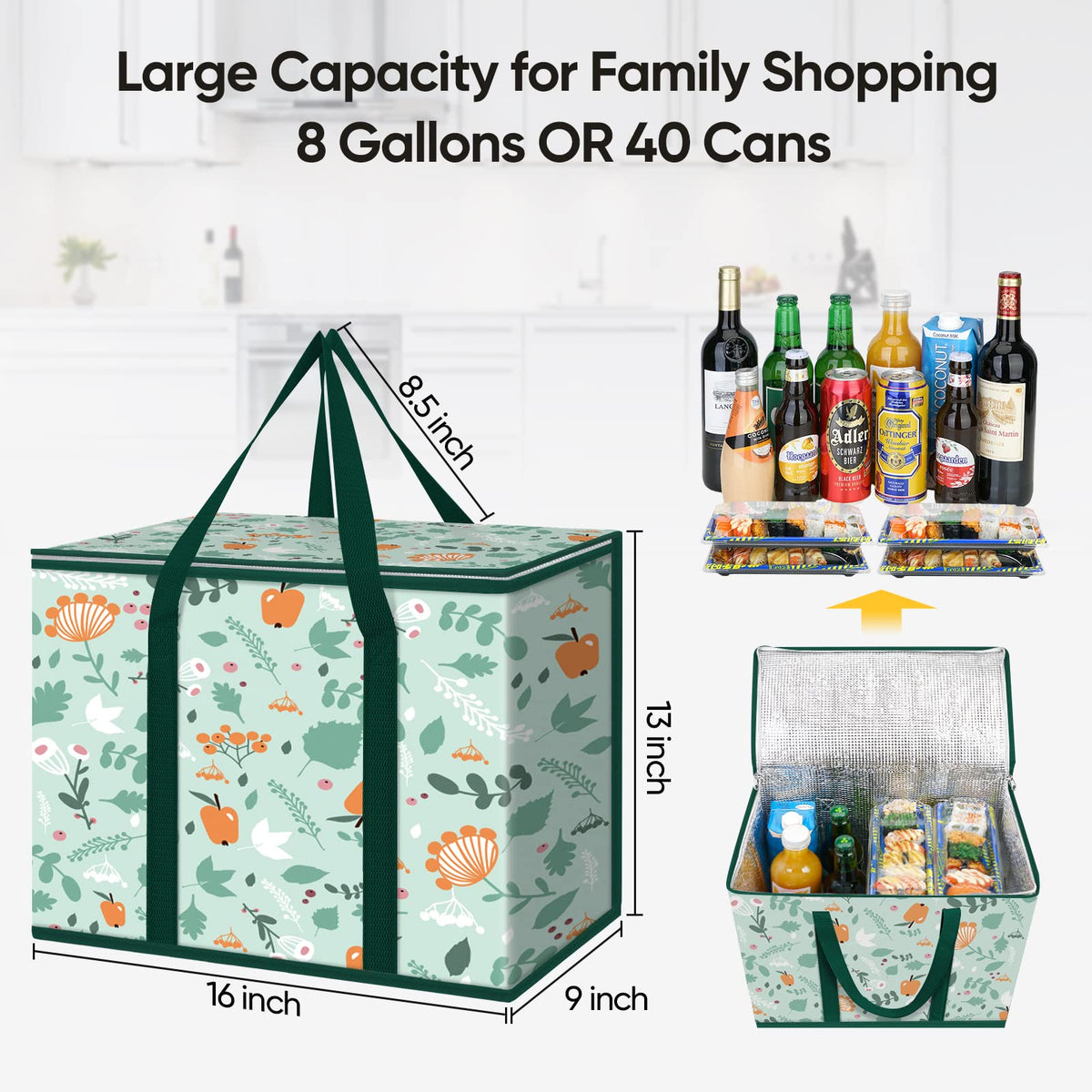 BALEINE insulated bag water-resistant fabric protects contents during transport
