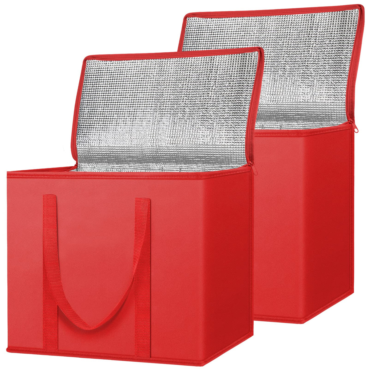 BALEINE insulated grocery bag 2-pack, front view shows spacious capacity and sturdy construction.