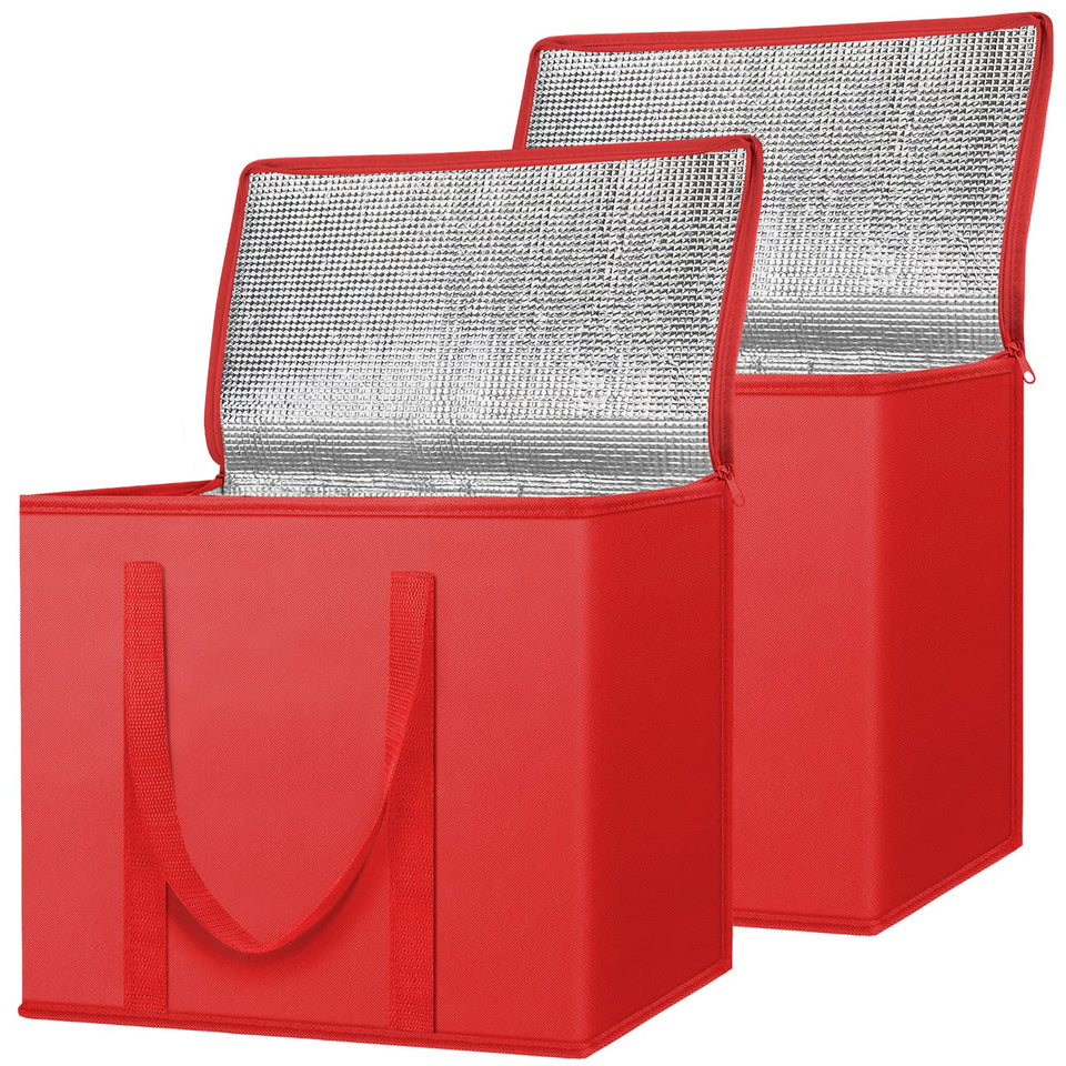 BALEINE insulated grocery bag 2-pack, front view shows spacious capacity and sturdy construction.