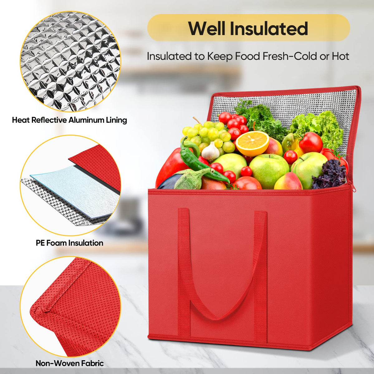 BALEINE insulated bag 2-pack, open top demonstrates easy packing and access.