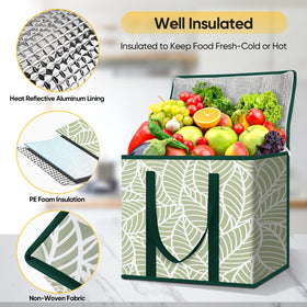 BALEINE insulated grocery bags antique foliage in-cart ready for shopping.