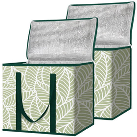 BALEINE insulated grocery bags antique foliage open for easy loading groceries.