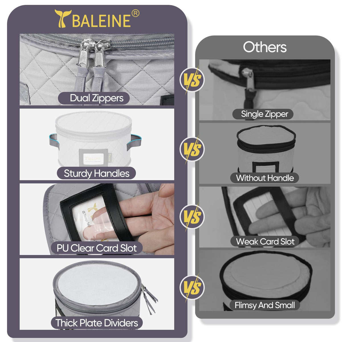 BALEINE PU leather front window for quick content identification