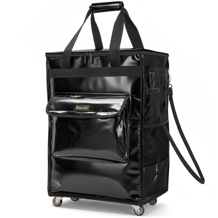 BALEINE rolling tote bag front view for easy grocery maneuverability