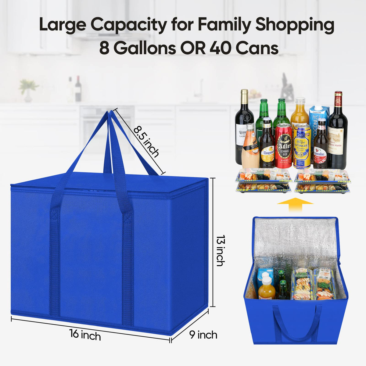 BALEINE water-resistant insulated bag protects contents during rain or spills.