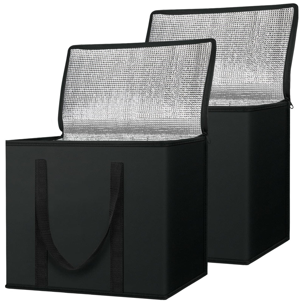 BALEINE 2Pk insulated grocery bags collapsible for easy transport and storage.