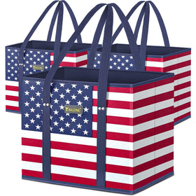 BALEINE 3Pk reusable grocery bags folded compactly for easy storage