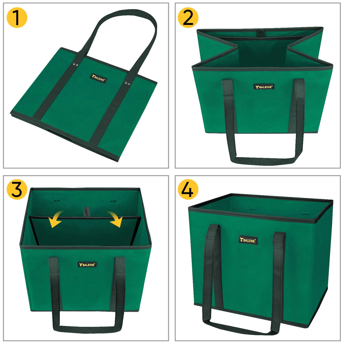 Green BALEINE 3Pk adds a durable, eco-friendly option to shopping routines.