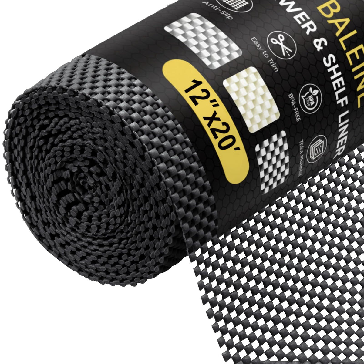 BALEINE cabinet liner close-up texture showing strong non-slip grip.