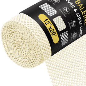 BALEINE cabinet liner beige in a 12x20 ft roll provides non-slip protection for drawers.