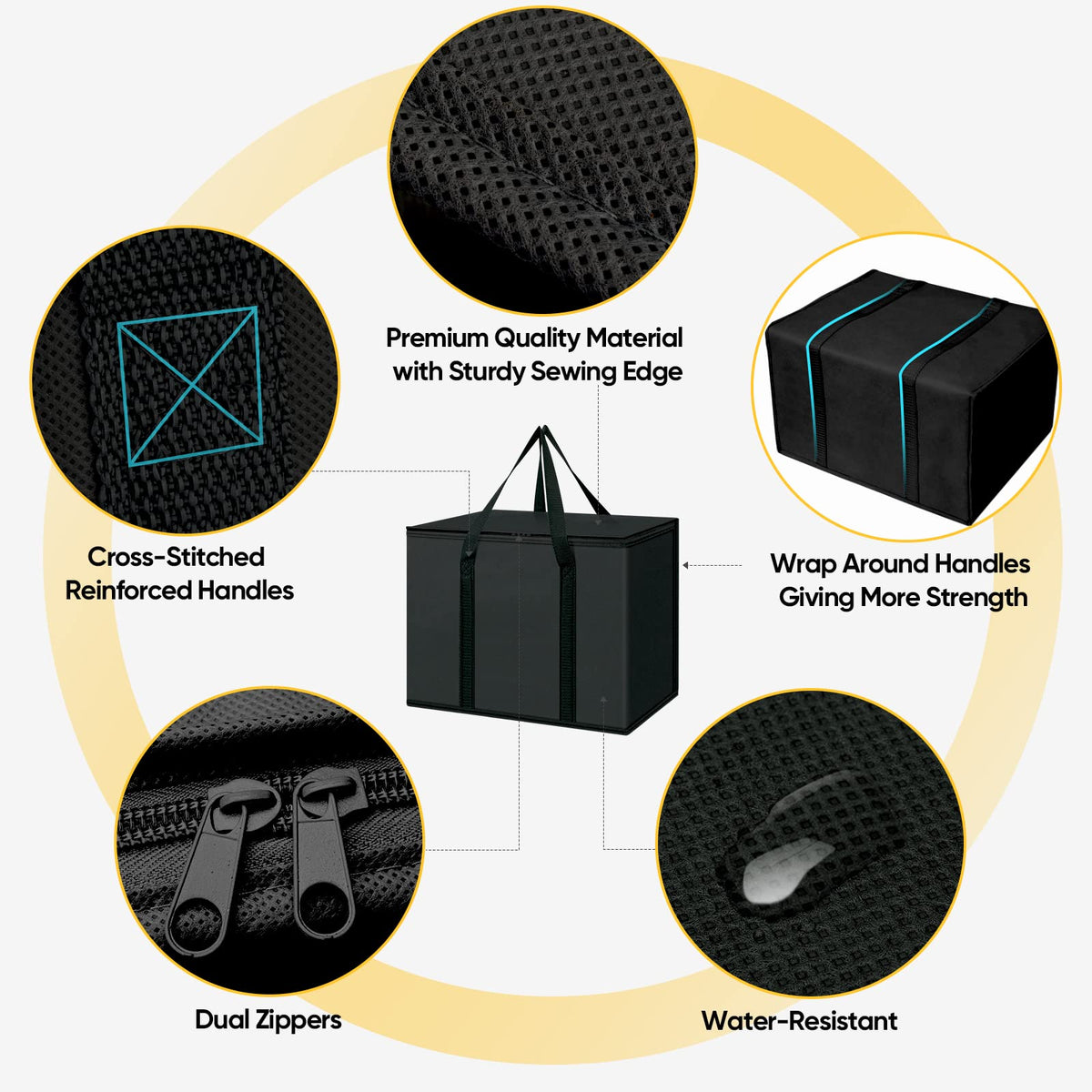 BALEINE charcoal black insulated tote protects contents during daily shopping.
